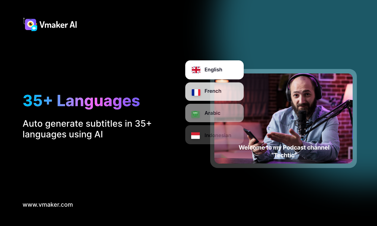 Vmaker AI：多语言多风格简化视频字幕制作