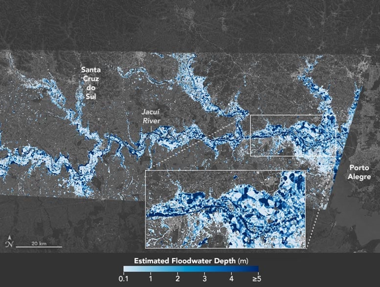 美国宇航局利用先进工具绘制巴西南部洪水影响区域