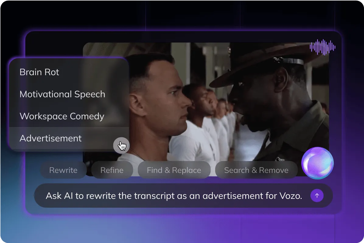 Vozo Rewrite & Redub: AI-Powered Video Editing Tool