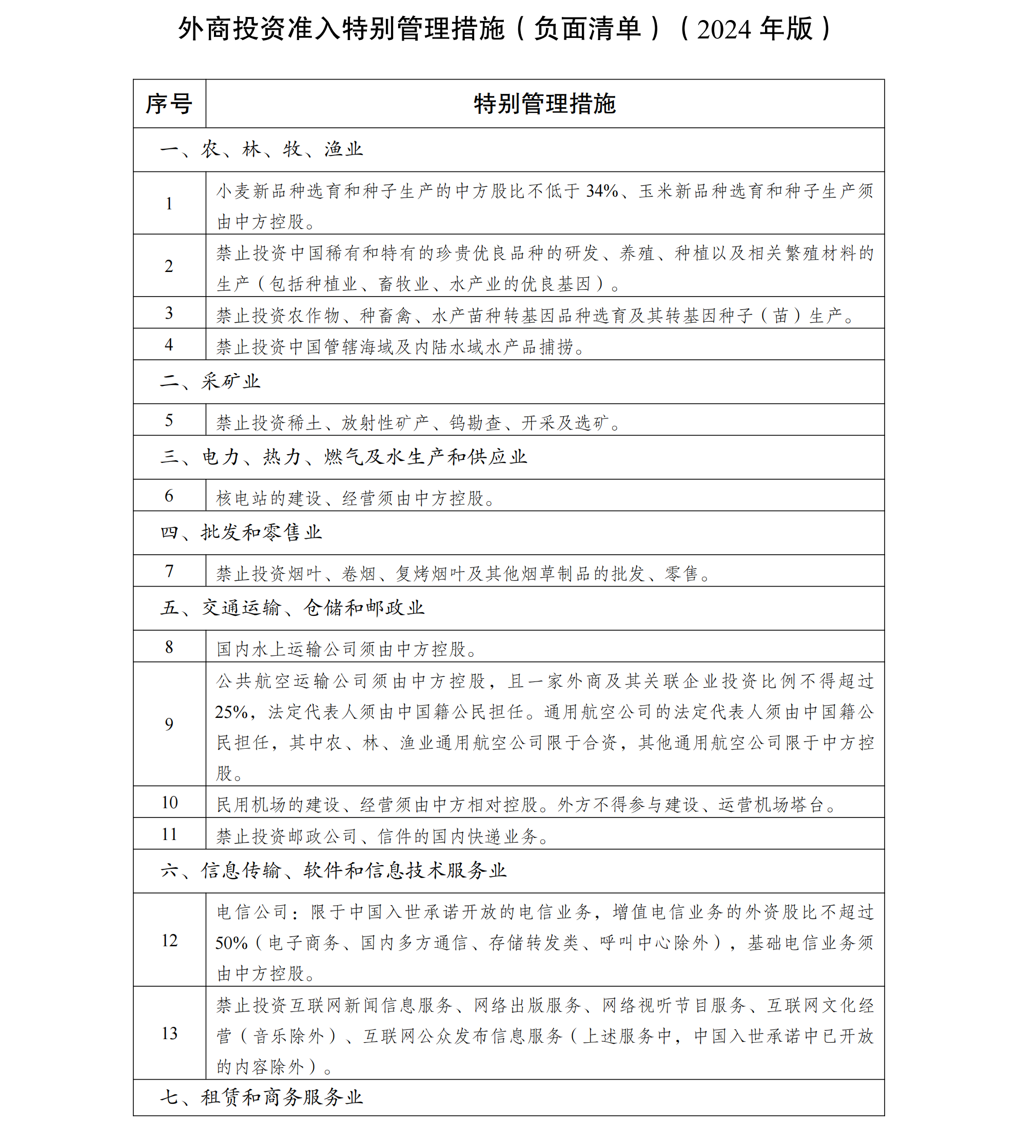 中国全面取消制造业外资准入限制